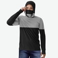 thumbnail image 1 of S-5X Plus Size Hoodies for Men with Mask Big & Tall Long Sleeve T Shirts Mens Casual Color Block Sun Protection Pullover Cooling Fishing Hiking Tops, 1 of 5