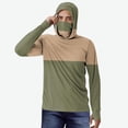 thumbnail image 1 of S-5X Plus Size Hoodies for Men with Mask Big & Tall Long Sleeve T Shirts Mens Casual Color Block Sun Protection Pullover Cooling Fishing Hiking Tops, 1 of 5