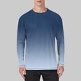 thumbnail image 1 of S-5X Plus Size Long Sleeve Shirts for Men Big & Tall Sun Protection UV T-Shirts Casual Pullover Crewneck Gradient Printed Cooling Tops, 1 of 5
