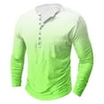 thumbnail image 1 of S-5X Plus Size Long Sleeve T Shirts for Men Big & Tall Button Crewneck Tees Tops Trendy Gradient Printed Pullover Loungewear Workout Tshirts Shirt, 1 of 4