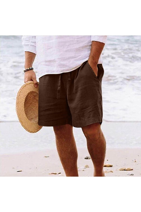 S-5X Plus Size Mens Big & Tall Shorts with Pockets Drawstring Elastic Waist Wide Leg Lightweight Solid Loose Going-Out Workout Beach Short