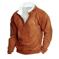 thumbnail image 1 of S-5X Plus Size Mens Big & Tall Sweatshirts with Zipper Mock Neck Shirts Fleece Lined Long Sleeve Vintage Color Block Pullover Athletic Sweatshirt Tops, 1 of 2