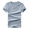 thumbnail image 1 of S-5X Plus Size Mens Big & Tall T-Shirts Short Sleeve V Neck Tshirts Shirts Casual Stretchy Slim Pullover Solid Athletic Workout Tees Tops, 1 of 7