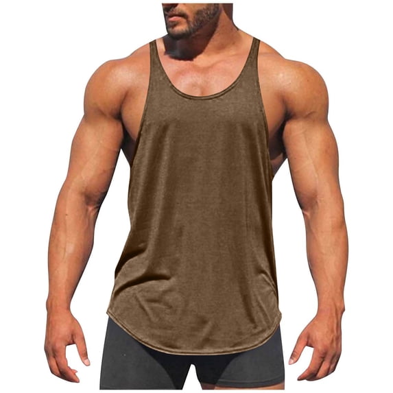 S-5X Plus Size Mens Big & Tall Tank Tops Quick-Drying Sleeveless Muscle A Shirts Racerback Crewneck Pullover Breathable Cotton Athletic Workout Vests