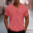 thumbnail image 1 of S-5X Plus Size Mens Big & Tall Waffleknit T Shirts Short Sleeve V Neck Tees Tops Casual Solid Color Pullover Loungewear Athletic Workout Tshirts Shirt, 1 of 8