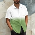 thumbnail image 1 of S-5X Plus Size Mens Big and Tall Shirts with Pocket Short Sleeve T-Shirts Button-Down Collared Gradient Printed Beach Tees Tops Summer, 1 of 6