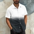 thumbnail image 1 of S-5X Plus Size Mens Big and Tall Shirts with Pocket Short Sleeve T-Shirts Button-Down Collared Gradient Printed Beach Tees Tops Summer, 1 of 6
