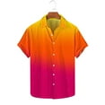 thumbnail image 1 of S-5X Plus Size Shirts for Men Big & Tall Short Sleeve Button-Down Tshirts Shirt Mens Gradient Printed Collar Summer Hawaiian Beach Tees Tops, 1 of 5