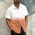 thumbnail image 1 of S-5X Plus Size Shirts for Men with Pocket Big & Tall Short Sleeve T-Shirts Mens Casual Gradient Printed Button-Down Collared Hawaiian Beach Tees Tops, 1 of 6