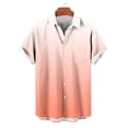 thumbnail image 1 of S-5X Plus Size Shirts for Men with Pocket Big & Tall Short Sleeve Tshirts Shirt Mens Casual Gradient Printed Button-Down Collared Beach Tees Tops, 1 of 5