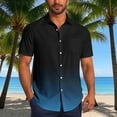 thumbnail image 1 of S-5X Plus Size Shirts for Men with Pocket Big & Tall Short Sleeve Tshirts Shirt Mens Trendy Gradient Printed Button-Down Collared Beach Tees Tops, 1 of 6