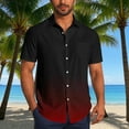 thumbnail image 1 of S-5X Plus Size Shirts for Men with Pocket Big & Tall Short Sleeve Tshirts Shirt Mens Trendy Gradient Printed Button-Down Collared Beach Tees Tops, 1 of 6