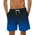 thumbnail image 1 of S-5X Plus Size Shorts for Men with Pockets Big & Tall Drawstring Elastic Waist Wide Leg Lightweight Gradient Printed Beach Board Short, 1 of 4
