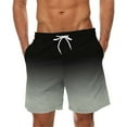 thumbnail image 1 of S-5X Plus Size Shorts for Men with Pockets Big & Tall Drawstring Elastic Waist Wide Leg Lightweight Gradient Printed Beach Board Short, 1 of 4