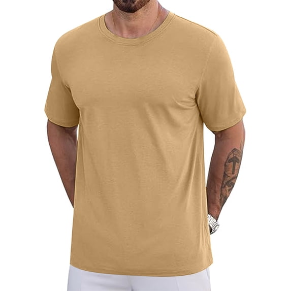 S-5X Plus Size T Shirts for Men Big & Tall Short Sleeve Crewneck Tees Tops Mens Casual Solid Color Pullover Slim Basic Loungewear Workout Tshirts Shirt