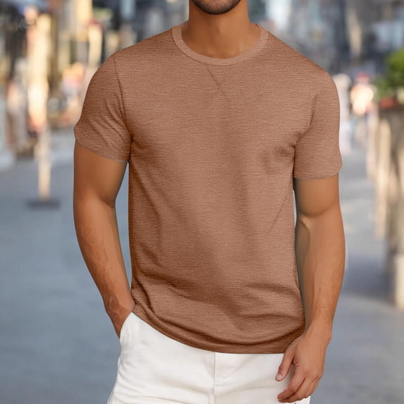S-5X Plus Size T Shirts for Men Big & Tall Short Sleeve Crewneck Tees Tops Mens Casual Solid Color Pullover Slim Loungewear Athletic Tshirts Shirt
