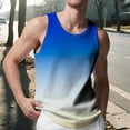 thumbnail image 1 of S-5X Plus Size Tank Tops for Men Big & Tall Sleeveless Crewneck Muscle Shirts Mens Casual Pullover Gradient Printed Athletic Workout Undershirts Vests, 1 of 7
