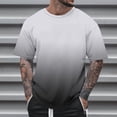 thumbnail image 1 of S-5X Short Sleeve T Shirts for Men Big & Tall Crewneck Tshirts Shirt Plus Size Casual Pullover Gradient Printed Going Out Loungewear Tops, 1 of 5