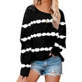 thumbnail image 1 of S-5XL Women's Casual Plus Size Baggy Stripe Pullover Sweatshirts Tie Dye Print Gradient Long Sleeve Loose Tops Round Neck Lounge Athleisure T-Shirts Womens Loungewear, 1 of 3