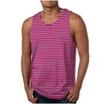 thumbnail image 1 of S-6X Plus Size Mens Tank Tops Big & Tall Sleeveless Crewneck Muscle Shirts Boys Pullover Stripe Printed Athletic Running Vest Undershirts, 1 of 4