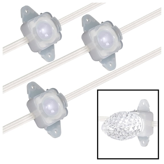 Christmas App Light Show Permanent 17-inch Spacing String Lights Starter Kit White Wire