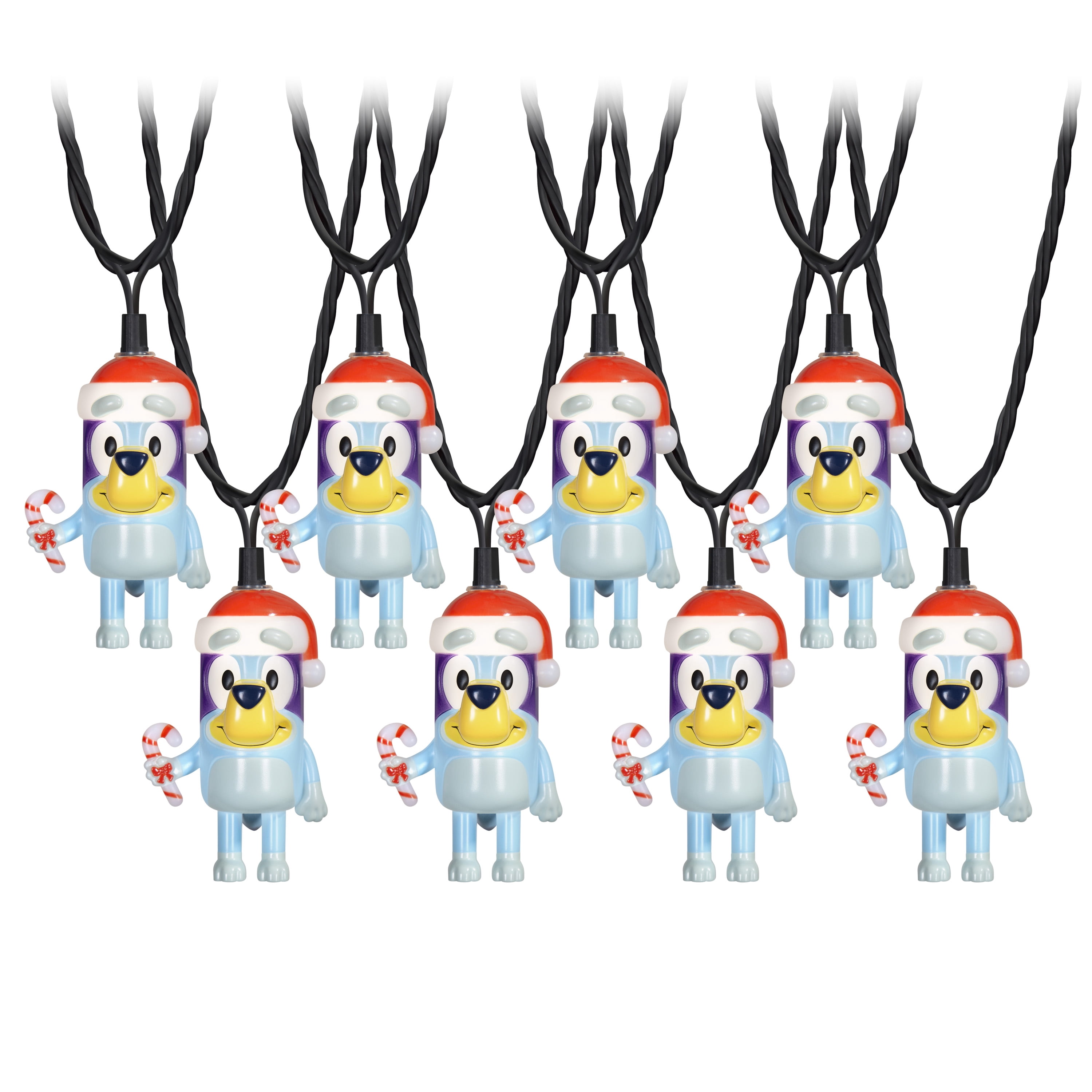 Christmas String Lights Holiday Lighting Bluey with Santa Hat BBC Classic White