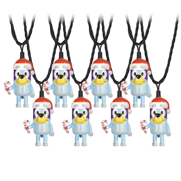 Christmas String Lights Holiday Lighting Bluey with Santa Hat BBC Classic White