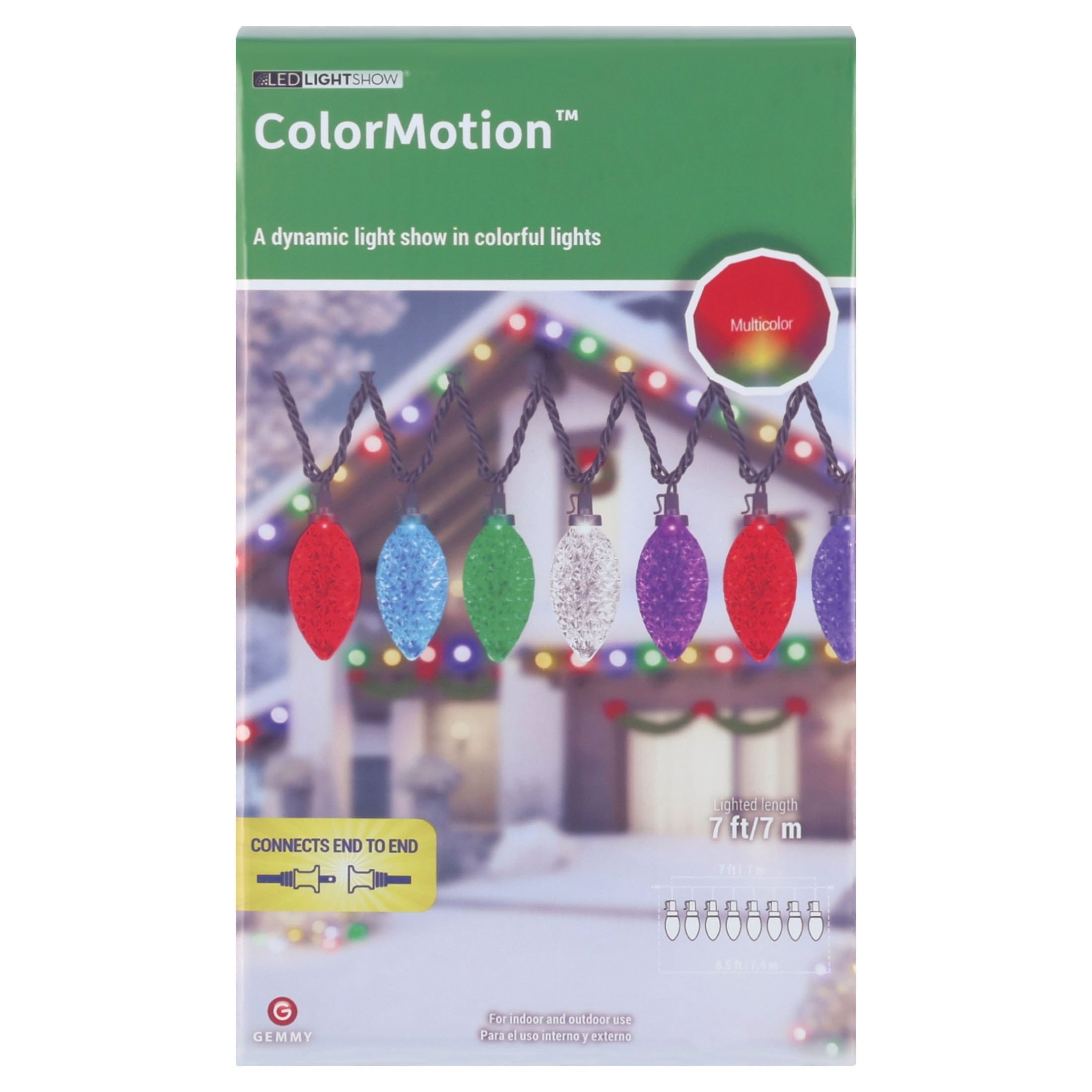 Light Show Color Motion Deluxe Christmas String Lights with Multicolored Bulbs