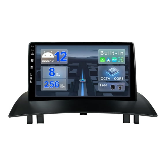 S - [8G+256G, 8-Core] - Android 12 IPS Car Stereo For Renault Megane II (2002-2008) - Wireless CarPlay/Android Auto - LED Camera & MIC - 9 Inch 2 Din - DSP Steering Wheel DAB Fast-boot 360-CAM