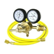 S A - Nitrogen Gas Regulator 0-600 PSIG - HVAC Purging - Pressure Charge - 1/4" Flare Connector - With 60" Charging Hose.