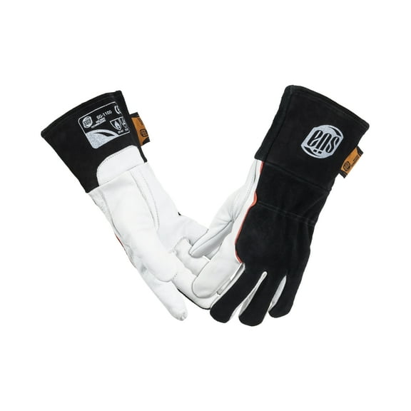 SÜA Performance MIG/Stick Welding Gloves - Lambskin and Black Suede Leather - Full Cotton Fleece Lining - Size M