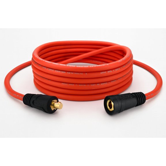 SÜA - ULTRA FLEX - 350 Amp Welding Lead Extension - Dinse 35-70 Male/Female Connector - 1/0 AWG 100% Copper Cable (15 FEET)
