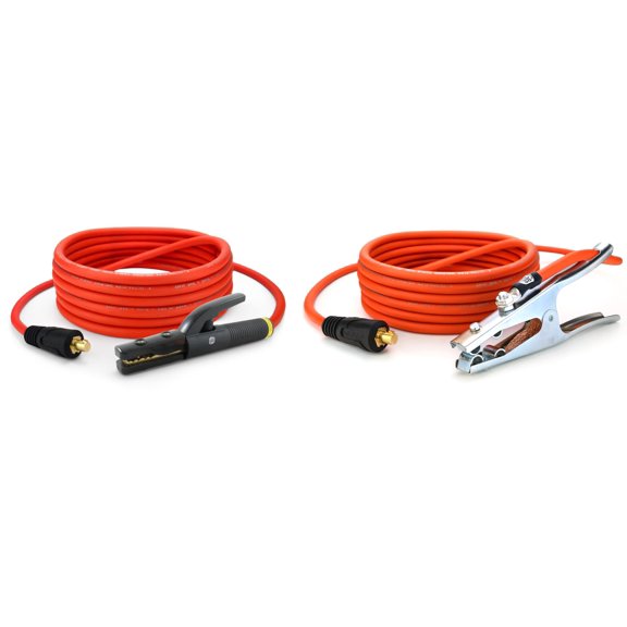 SÜA - ULTRA FLEX - 350 Amp Welding Leads Set Assembly - Dinse 35-70 Connector - 1/0 AWG 100% Copper Cable (100 FEET EACH LEAD)