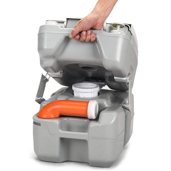 S AFSTAR 5.3 Gallon Portable Toilet for Camping, RV Camping Toilet with Level Indicator, 3-Piston Pump Flush, Fresh Water & Waste Split Tank, Outdoor Porta Potty for Travel Trips Hiking Boating