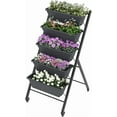 thumbnail image 1 of S AFSTAR 5-Tier Vertical Garden Planter, Raised Garden Bed with 2 Lockable Wheels, 7 Removable Planter Boxes, Metal Frame, Indoor Outdoor Elevated Planting Box for Flower Vegetables Fruit Herbs, 1 of 9