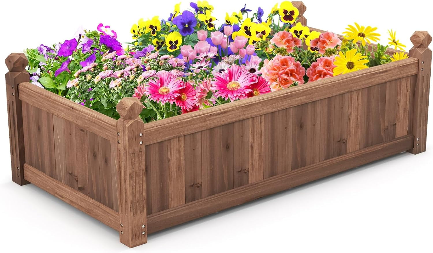 S AFSTAR Wooden Raised Garden Bed, 46" L x 24" W x 16" H Outdoor ...