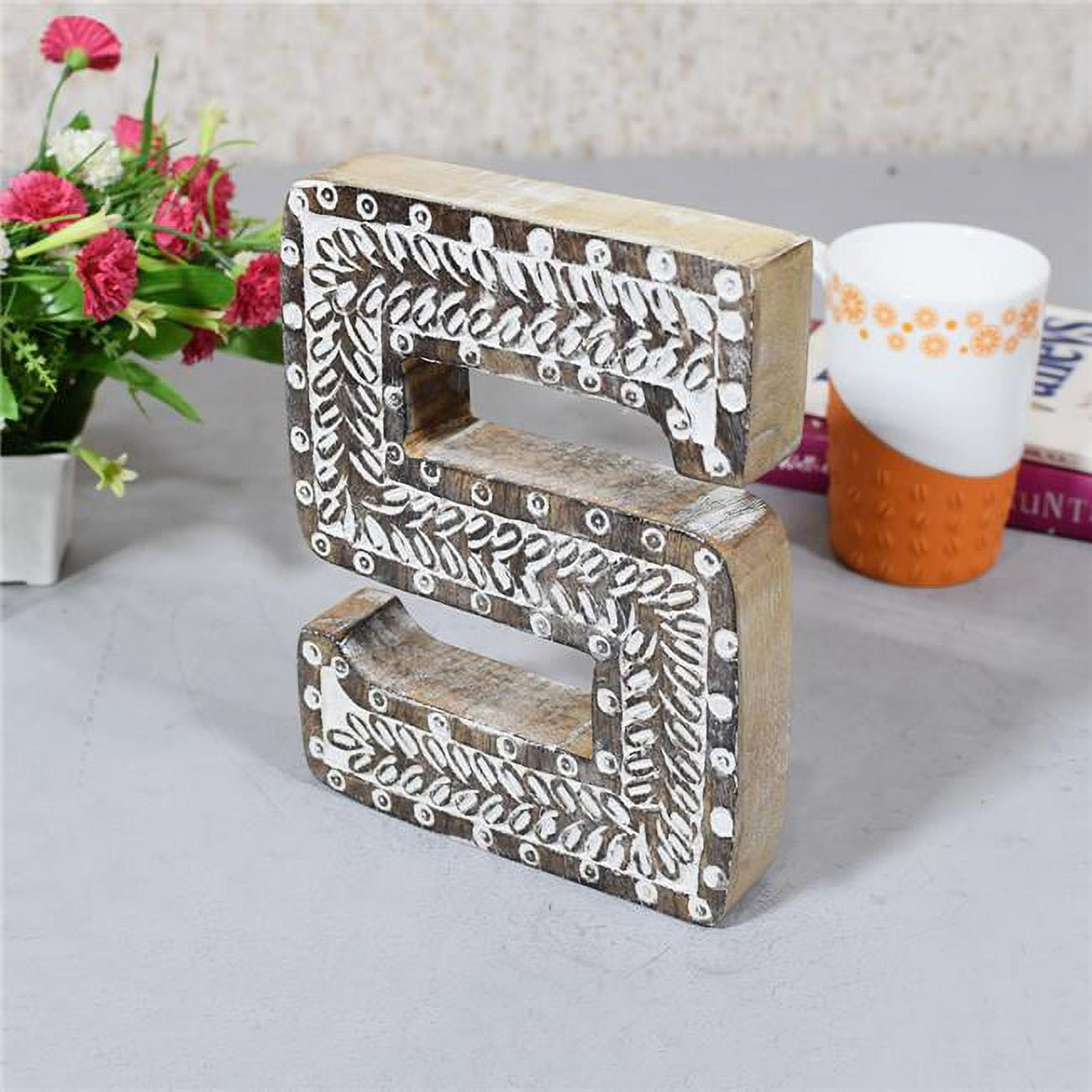 S Letter Rounded Block S Alphabet Handmade Letter Block Eco-Friendly Wall Decor, Natural ...