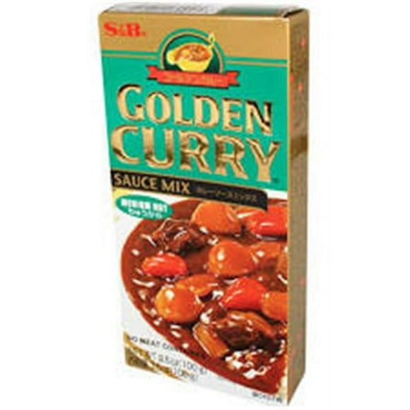 S & B 3.2 oz Sauce Mix Medhot Golden Curry - Pack of 12