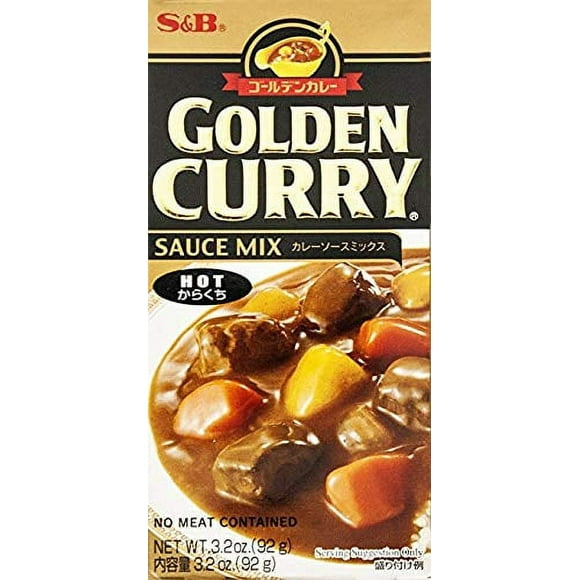 S & B 316922 3.2 oz Sauce Mix Hot Golden Curry - Pack of 12