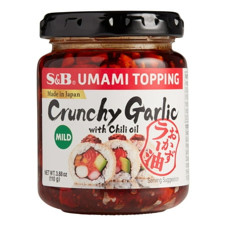 S&B Crunchy Garlic with Chili Oil Umami Topping 3.88 oz Pack of 4