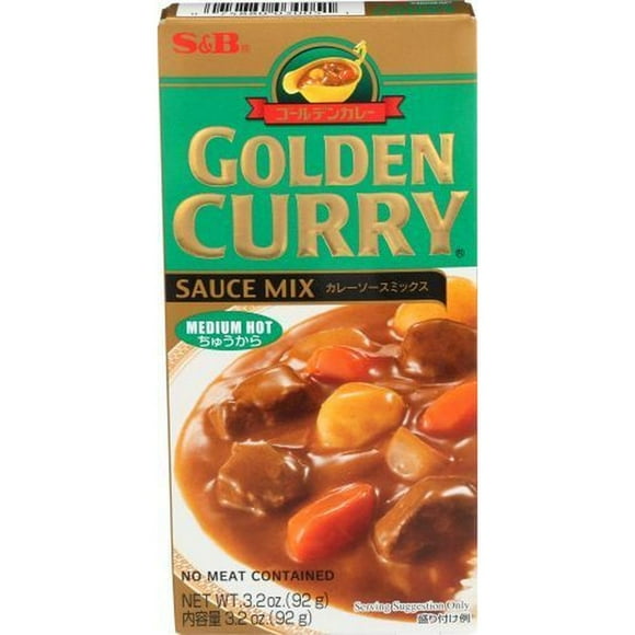 S&B Golden Curry Medium Hot Sauce Mix 3.2 oz (Pack of 12)