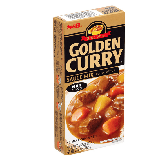 S&B Golden Curry Sauce Mix, Hot, 3.2 oz., Powder, Contains Wheat