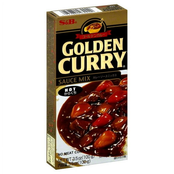 S&B Hot Curry Golden Sauce Mix, 3.5 oz Box, Does Not Contain Soy