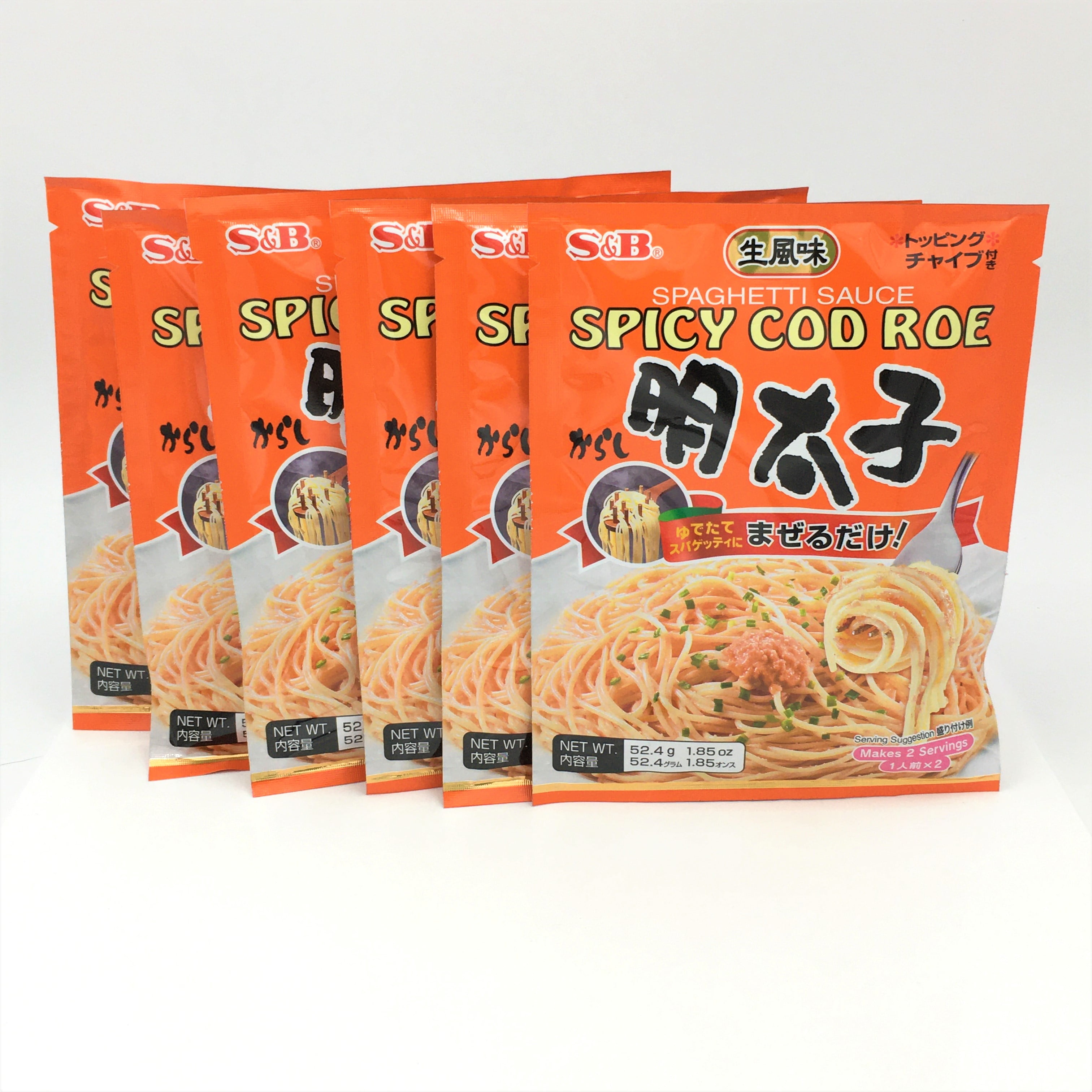 S&B Spaghetti Sauce Spicy Cod Roe- Tarako 52.4 g X6 packs