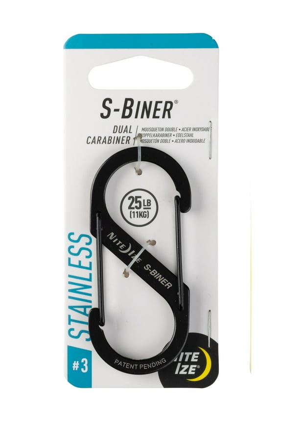 Nite Ize S-Biner Stainless Steel Dual Carabiner #3 - Black