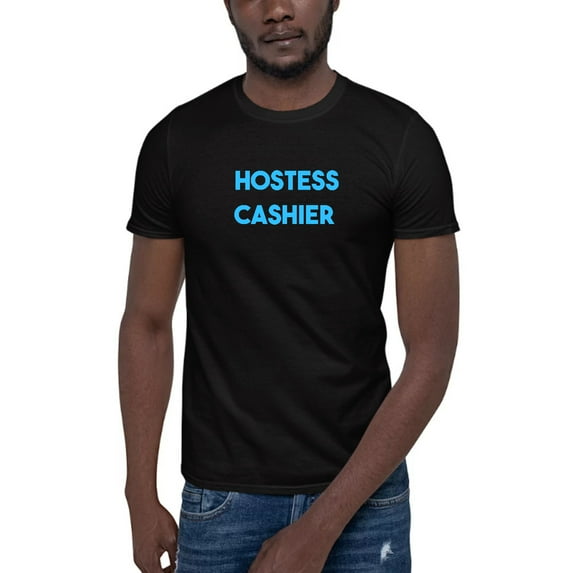 S Blue Hostess Cashier Short Sleeve Cotton T-Shirt By Undefined Gifts