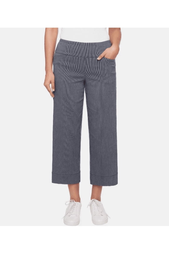 . Women's Wide Leg Crop Pant Navy Large