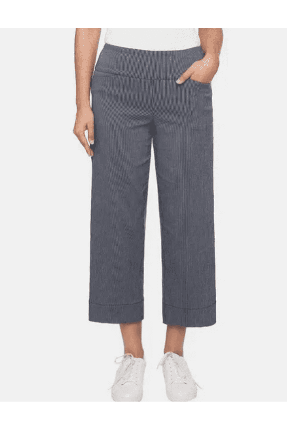 . Women's Wide Leg Crop Pant Navy X-Large