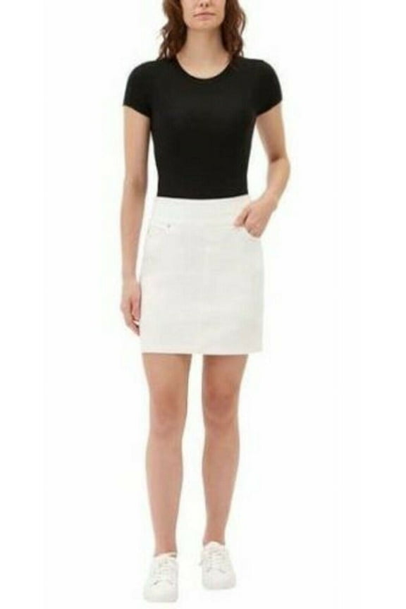 . Womens Casual Denim Skort Size: L, Color: White