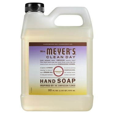 Mrs. Meyer's Clean Day Liquid Hand Soap Refill, Compassion Flower Scent, 33 Ounce Bottle